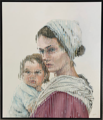 Asdis Olafsdottir, maleri, Galleri ER, Sandefjord, mor og barn